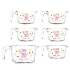 파이렉스 노티드 계량컵 ver 2, 1000ml, 6개, 투명