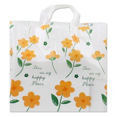 Inp LDPE 手提塑膠袋 大 40 x 30 cm, 01 橘色花朵, 25個