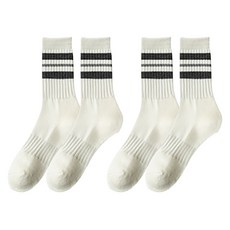 소니오 여성용 코튼 스트라이프 패션 양말 2켤레 세트