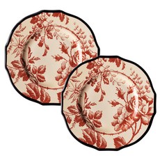 구찌 하바리움 에디션 샐러드 엔 디저트 플레이트 21.5cm, 2개, 레드