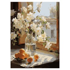 Taminayo 簡易DIY繪畫 + 木框套組, 陽光下的梔子花, 1套