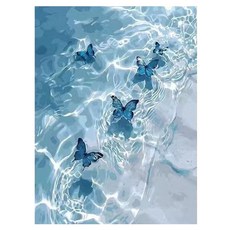 Taminayo 簡易DIY繪畫 + 木框套組, 游泳的蝴蝶, 1套