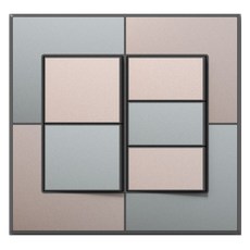 TILINS 1聯 5開關 綠米色 + 框架 深灰色, 1個