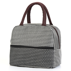B2WIN Binbuck 便當袋 2層收納, 黑色條紋, 1個