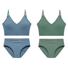 Moon Lit 羅紋露背無鋼圈內衣兩件組