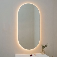 모디어 타원형 스마트 LED 거울 간접조명 직렬형 600 x 900 mm, 전구색