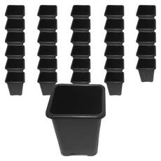 Eco Square 黑色塑膠方形花盆, 黑色, 30個