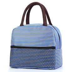 B2WIN Binbuck 便當袋 2層收納, 藍色條紋, 1個