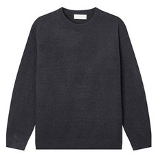 BigEasy 男款 Oversize 羊駝毛圓領套頭針織衫