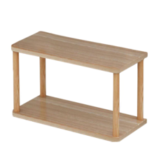 小麥購物 木質收納架, 淺胡桃, 2層, 1個