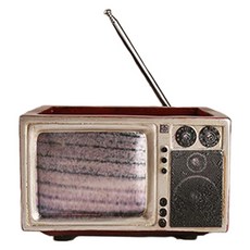 Homeflow 復古電視造型室內裝飾園藝多肉植物迷你花盆, 1個, 棕色