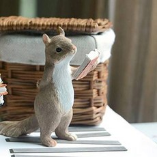 Homeflow 精緻花園裝飾 松鼠雕像 正在看書的讀者, 棕色