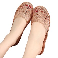 몬드스팟 여성용 젤리 PVC 글리터 이쁜 욕실 사무실 슬리퍼 YY57737, 골드, 1개