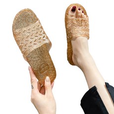 몬드스팟 PVC 글리터 젤리 욕실 사무실 슬리퍼 YY57741, 골드, 1개