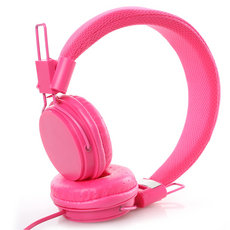 TIDY HOME 時尚有線頭戴式耳機, 單一商品, 桃紅色