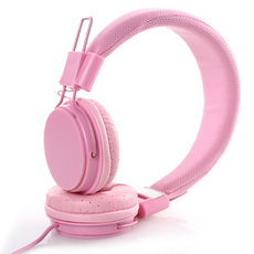 TIDY HOME 時尚有線頭戴式耳機, 單一商品, 淺粉色