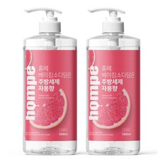 Hompe 含小蘇打廚房洗潔精 葡萄柚香, 2個, 1L