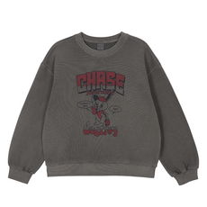 애플핑크 여아용 피그먼트 맨투맨 티셔츠 U130