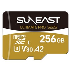SUNEAST 旭東 Ultimate Pro S225 V30 208MB/s 無人機 金色 microSD 記憶卡, 1個, 256GB