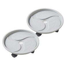 HOMEFLOW 附輪子通風設計含接水盤移動式花盆架 圓形 20cm, 混色