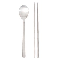 인블룸 메리시아 스텐304 커트러리 세트, 1세트, 숟가락 + 젓가락, 심플실버
