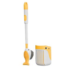 Real Picky浴室用矽膠馬桶清潔刷 淨液一體型, 黃色鯨魚