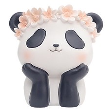 Home Flow 托腮動物造型花盆, 熊貓, 1個