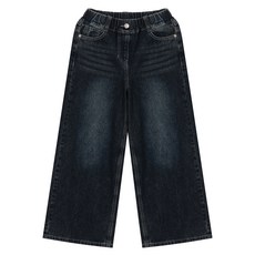 JCB 女童用寬鬆寬版無彈性水洗丹寧褲 U149