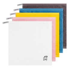 Songwol 松月 Snoopy Days 附掛環毛巾5件組, 1套, 灰色, 藍色, 黃色, 粉紅色, 白色