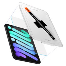 Spigen 低反射強化玻璃Easy Fit AR螢幕保護貼組 AGL09134, 1套, 透明