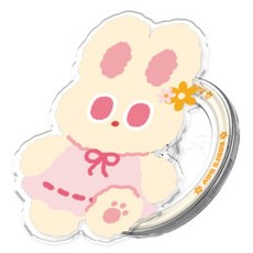 TRYCOZY Labiko Friends 透明磁吸壓克力手機支架+磁吸環, 1個, Kobi 花朵
