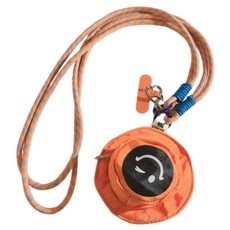 옵션에이 롱끈 스트랩씰 이어폰 주머니 케이스, 스마일오렌지, 1개