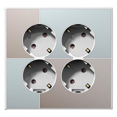 TILINS Gallery藝廊系列接地插座 4孔 45度 米色薄荷, 1個