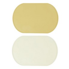 Begin to all 可水洗矽膠餐墊 2件組, 39 x 26.5 cm, 1套, 牛奶黃, 奶油白