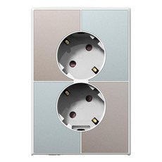 TILINS Gallery 45度2孔接地插座 米色薄荷, 1個