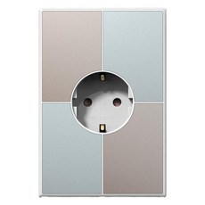 TILINS 藝廊系列 接地插座 1孔 米白薄荷綠, 1個