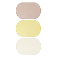 Begin to all 可水洗矽膠餐墊3件組, 39 x 26.5 cm, 1套, 灰粉色, 乳黃色, 奶油白