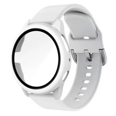 IAMPANDA Galaxy Watch 矽膠錶帶 20mm + 保護殼套組, 白色, 1個