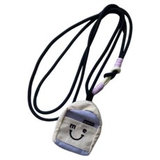 옵션에이 롱끈 골덴 배색 이어폰 케이스, 핑크블루, 1개