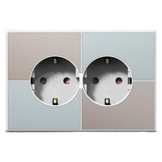 TILINS Gallery系列 接地插座 2孔 橫式 米薄荷色, 1個