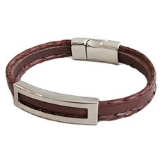 더셔츠스튜디오 남성용 더블 로프 스퀘어 가죽팔찌 TB303