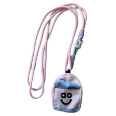 옵션에이 롱끈 골덴 배색 이어폰 케이스, 블루베이지, 1개