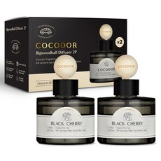 코코도르 프리미엄 빅우드볼 차량용 디퓨저 130ml 2개입, 블랙체리, 1세트
