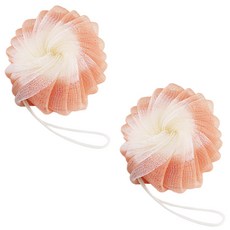 플라워 목욕 샤워볼, 오렌지, 2개, 1개입