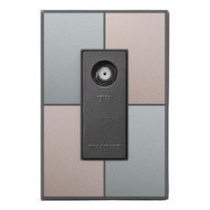 TILINS 通訊 CATV 模組 2孔 米綠色 + 框架 深灰色, 1個