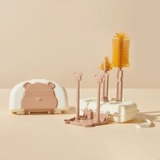 올인원 케어 휴대용 젖병 건조대 세트, 베이지, 건조대 + 브러쉬 3종 + 건조봉 2p + 세제 리필 용기