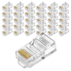 LAN Star CAT6 8P8C 模組化連接器 LSN-CAT6-UTP RJ45, 透明, 100個, 22.7mm