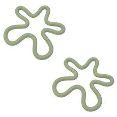 Sarasara波浪矽膠隔熱墊, 綠色, 2個