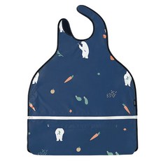 폴레드 유아용 키드키친 식탁일체형 방수 이유식 가운 앞치마 자기주도 민소매형, 1개, 베어네이비, 1개입