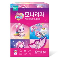 mona LISa. Catch! Teenieping 奇妙萌可 極光萌可 迷你美容盒裝面紙 2層 天然紙漿, 200張, 6個